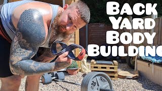 Back yard body building in the sun - (Strongman/ powerlifter) Birmingham