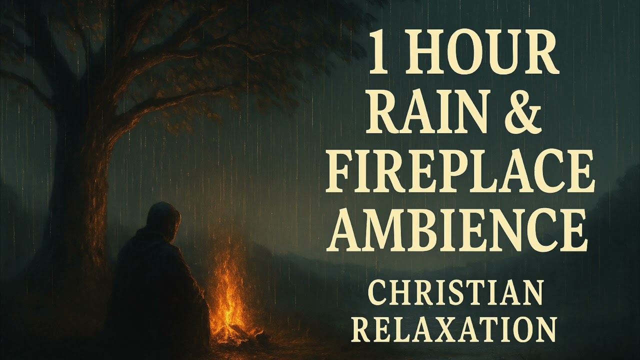 Peaceful Rain & Fireplace Ambience + Bible Verse / Philippians 4:6