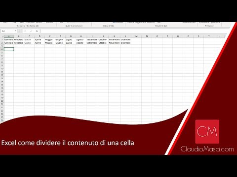 Excel come dividere il contenuto di una cella