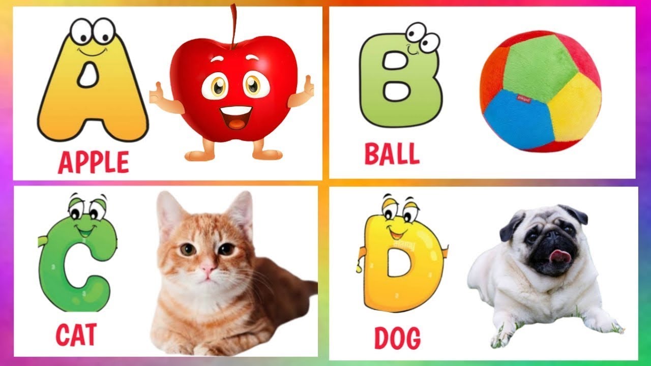 A for Apple b for boll c for cat d for Dog ABCD song एबीसीडी - YouTube