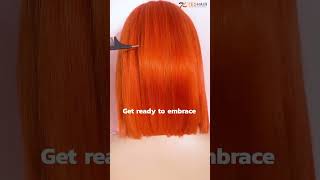 #Orange 13x4 frontal lace wig, 150% density and lightweight, your best choice for summer
