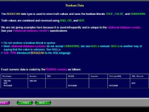 SQL 038 Data Types, Boolean Data, Compare Database Usage - YouTube