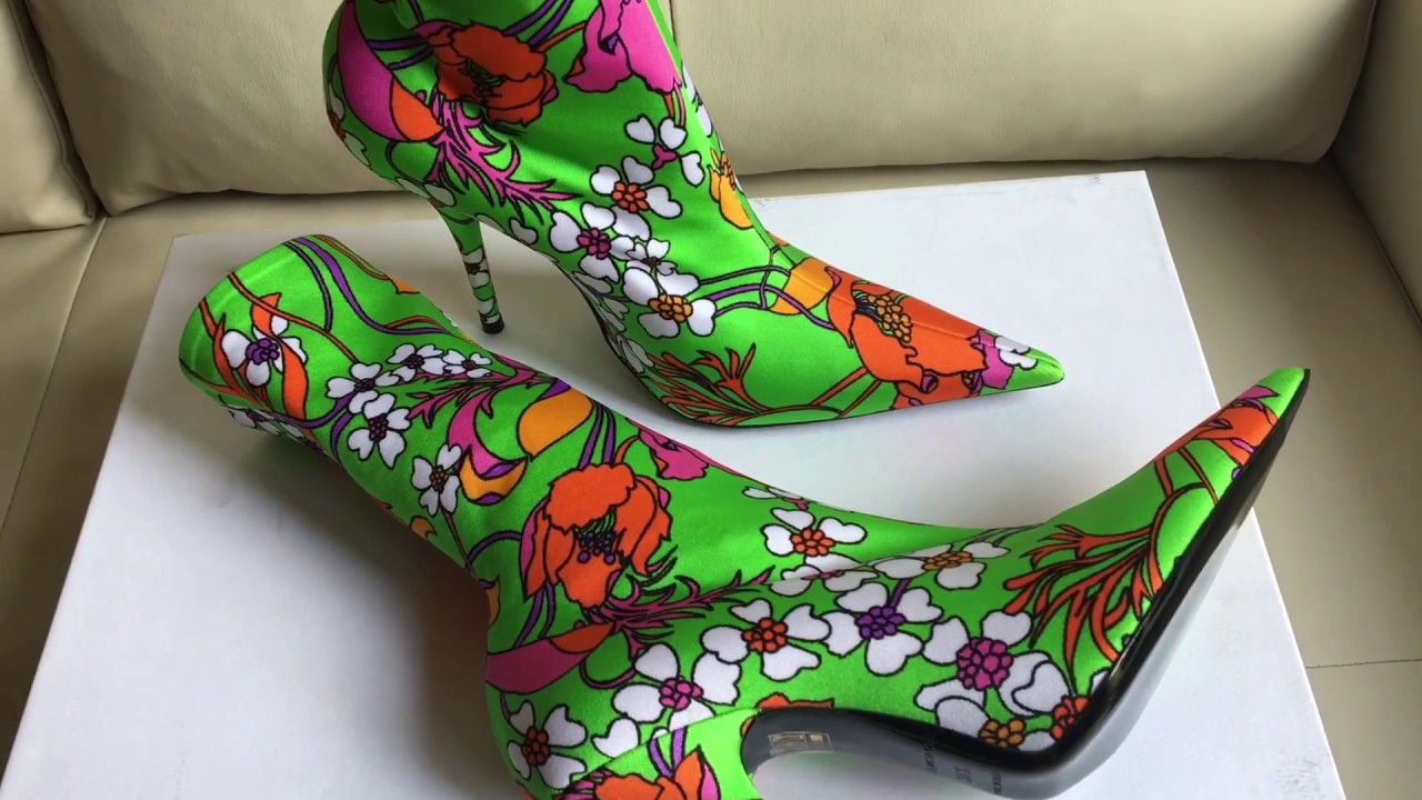 balenciaga floral boots