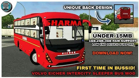 EICHER VOLVO INTERCITY SLEEPER BUS MOD❤🎉/FIRST TIME IN BUSSID/#bussid