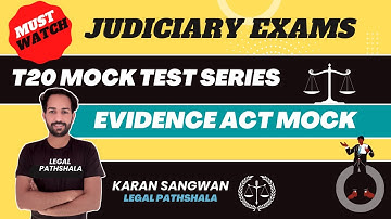 Evidence Act Mock Test | Punjab ADA Exam | T20 Mock Test Series | Karan Sir | Legal Pathshala