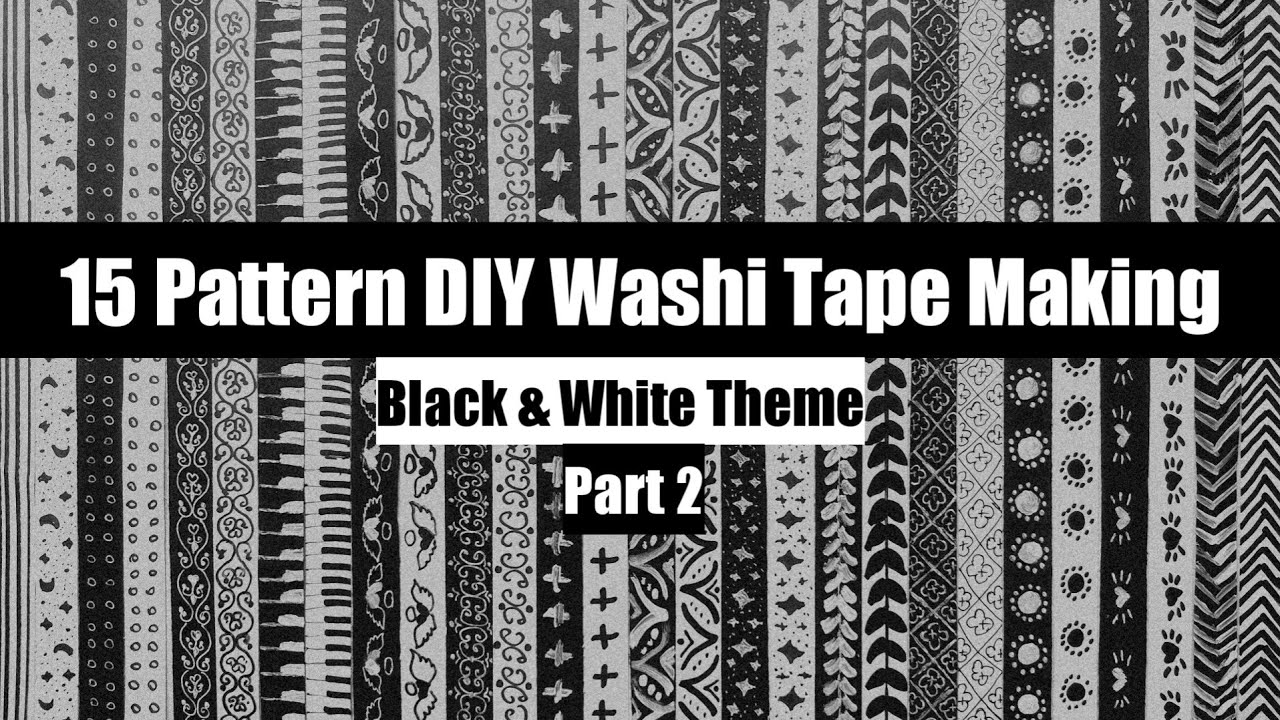 10M Noir et blanc Grille Washi Tape Papier japonais DIY