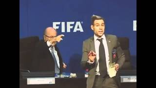 Sepp Blatter Humiliated By Protester At FIFA Conference!