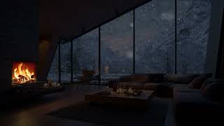 Safe Within the Storm | Ember Glow & Soft Howling Winds to Soothe the Soul