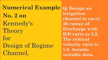 Numerical example No. 2 on Kennedy’s Theory for Design of Regime Channel.