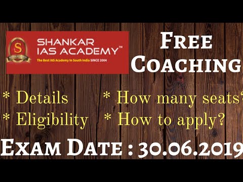 Free Coaching @ Shankar IAS Academy - Who are Eligible? - How to apply? - Exam Date - Pattern -Tamil