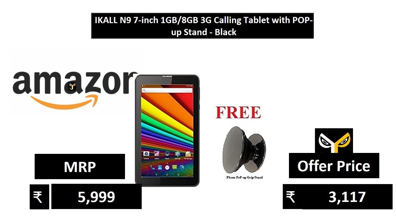 IKALL N9 7-inch 1GB8GB 3G Calling Tablet with POP-up Stand - Black