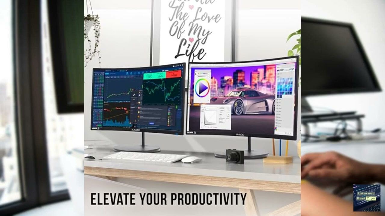 Review - Kado Dual Monitor Setup - 2-Pack 27" Curved 1500R 1920x1080 Computer Monitor 75H