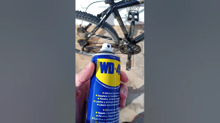 Spraying the Bicycle Chain and the Gears with WD-40