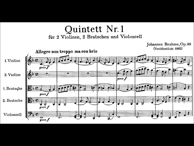 Brahms - Quintette à cordes n°1: 1er mvt : Quatuor Takacs / L.Power