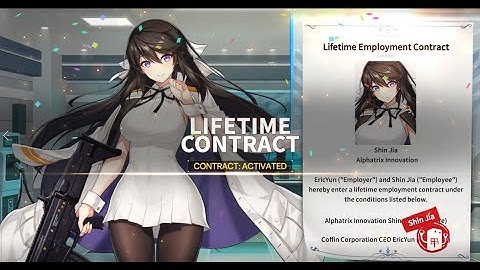 Counter Side : "Shin Jia" Lifetime contract cutscene