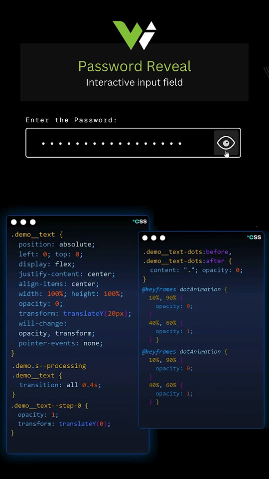 Password reveal interactive deisgn makes by HTML. #html #html5 #css # ... image.