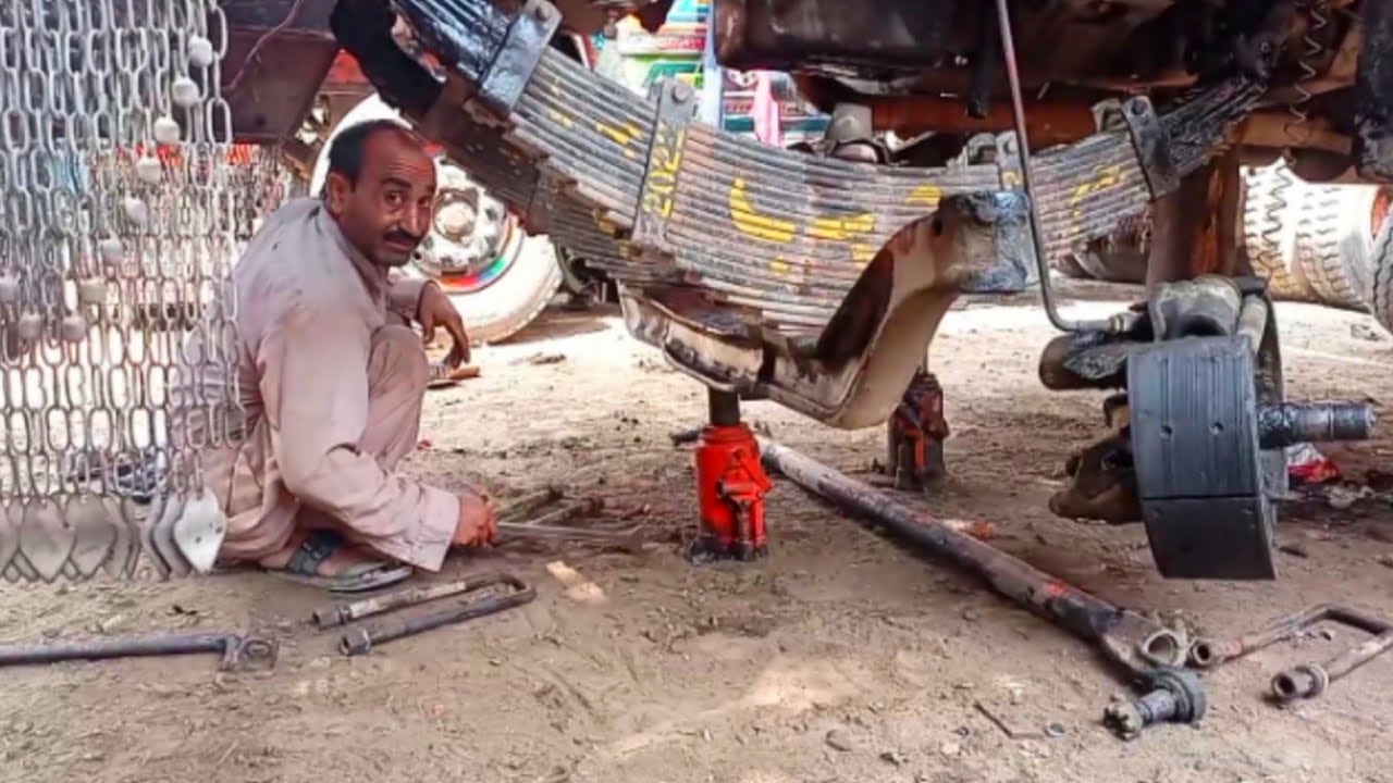 amazing process of repairing bedford truck tire axle and frame in local excel