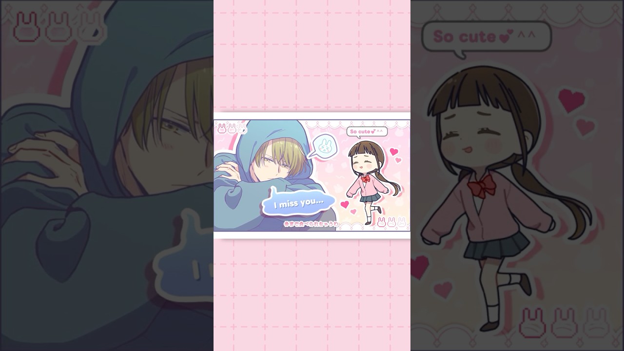 【手描き作ってみた】グリズリーに襲われたら♡パロ【うさぎ系男子】 #shorts #illustration #恋愛　#手書き動画