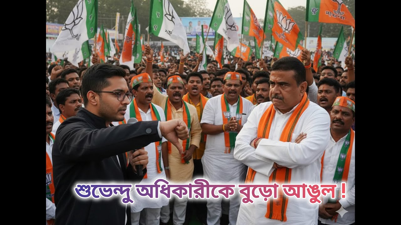শুভেন্দু অধিকারীকে বুড়ো  আঙ্গুল অভিষেক ব্যানার্জীর ! তাও পূর্ব মেদিনীপুরে গিয়ে !