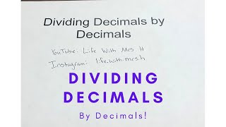 MATH MADNESS // Dividing Decimals by Decimals