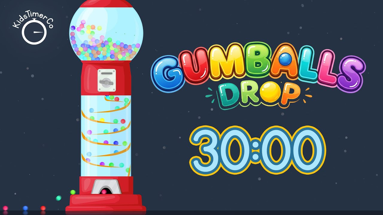 30 Min Gumball Machine Countdown! ✨🔴🍬 Fun Visual Timer for Kids