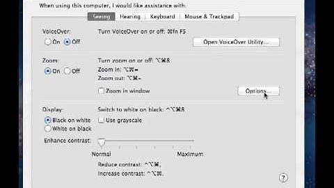 Mac OS X Lion, How to enable screen zoom shortcut