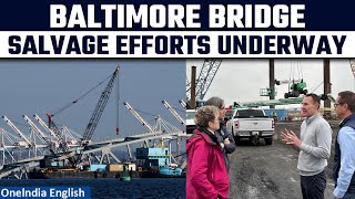 Baltimore Bridge Rescue Update: Salvage Crews Trying to Lift the First Collapsed Piece|Oneindia News