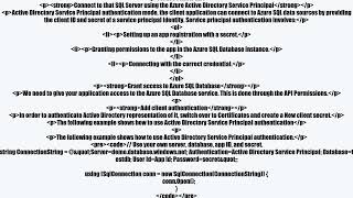 Configure SQL Server with Azure Active Directory Service Principal authentication for Keycloak