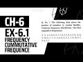 Exercise 6.1 - 10 Class Maths | Chapter 6 | Frequency | Telly Marks | Commutative Frequency #10class