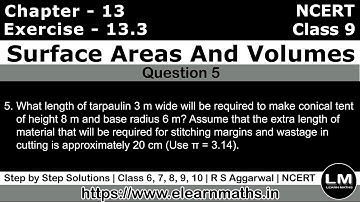 Surface Area and Volumes | Class 9 Exercise 13.3 Question 5 | NCERT | Learn Maths