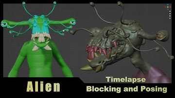 Timelapse blocking and sculpt Alin in Blender with Blocksurfaces, #addon, #blender, #zbrush