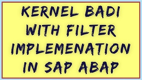 Kernel BADI Filter Implementation | Kernel BADI with Filter | Filter badi Implementation in SAP ABAP