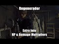 Re4  regenerador extra info hp  damage multipliers