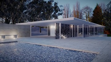 Barcelona Pavilion Realtime Rendering in Blender EEVEE - Test 01