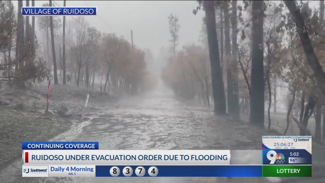 Flooding causes Ruidoso residents to evacuate again - YouTube
