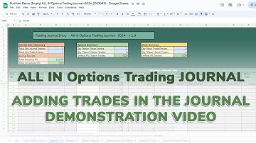 Demo TRADES ENTRY IN JOURNAL - All In Trading Options Journal Spreadsheet