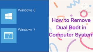 How to remove Dual Boot (Window) in Computer System || Dual Boot Default || Dual Boot Delete problem