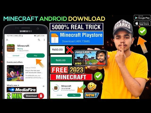 MINECRAFT DOWNLOAD 2023, HOW TO DOWNLOAD MINECRAFT FROM PLAY STORE