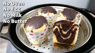 Super Moist Marble Cupcakes No Oven | Vanilla Chocolate Cupcakes | No Egg No Milk No Butter Cake.