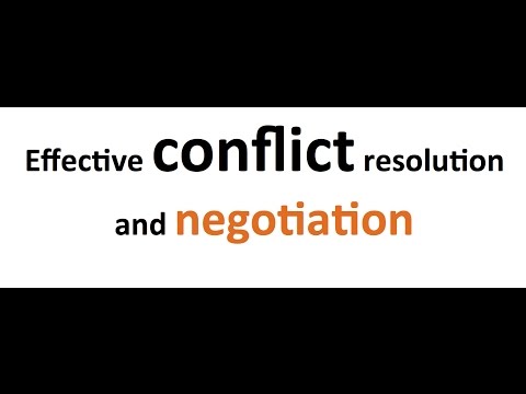 वीडियो: संघर्ष के समाधान के रूप में बातचीत