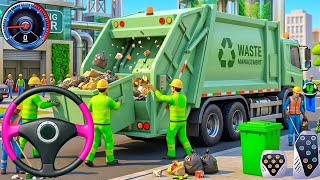 कचरा ट्रक ड्राइविंग गेम: सिटी क्लीनर ट्रांसपोर्ट ट्रक रियलिस्टिक सिम्युलेटर! एंड्रॉइड गेमप्ले screenshot 1