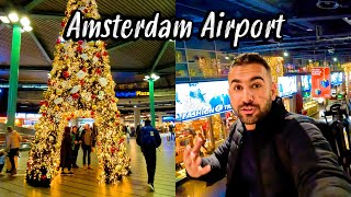 Amsterdam Airport, Schiphol, walking tour in 4K, the Netherlands