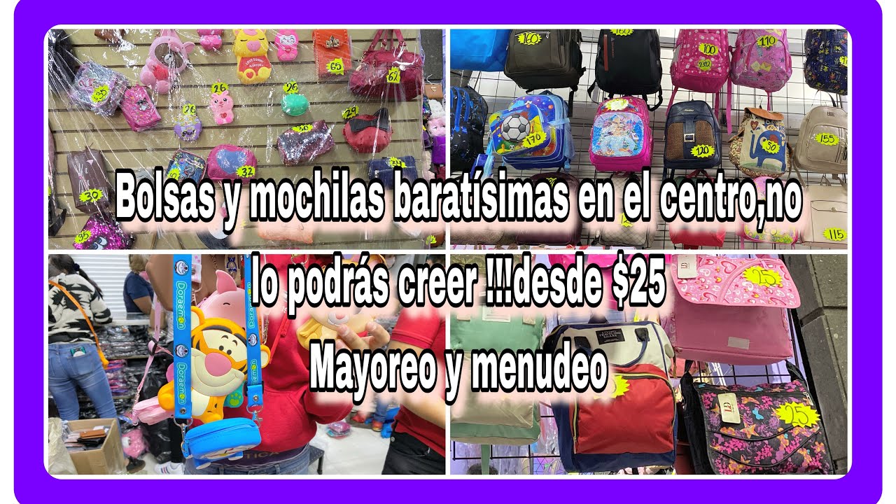Bolsas y mochilas desde $25 /mayoreo menudeo - YouTube