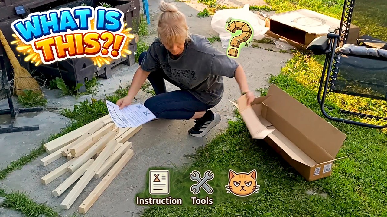 Спокойный день во дворе | Маша собирает садовый столик