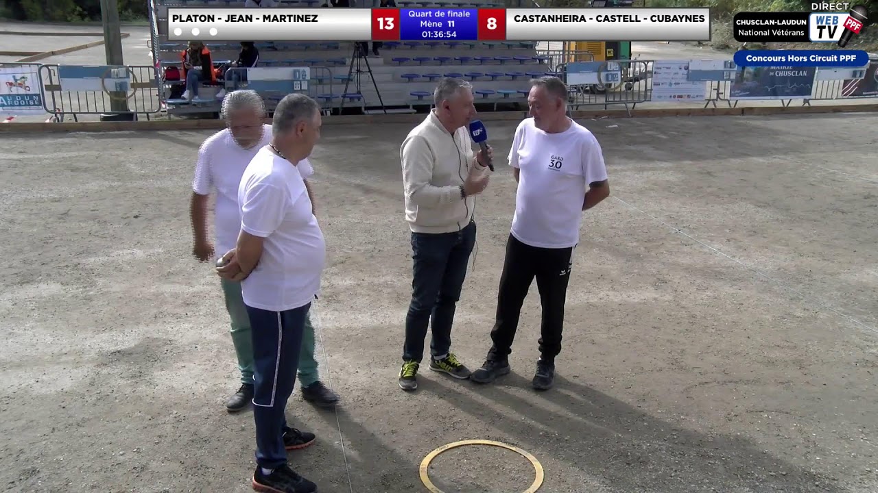 Miniature de la vidéo : National Vétérans TOP 300 CHUSCLAN-LAUDUN - Quart de finale: Equipe PLATON contre Equipe CASTANHEIRA