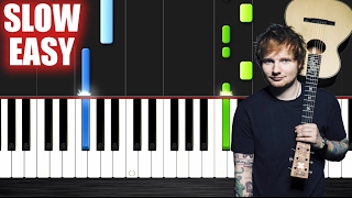 Ed Sheeran - Shape of You - SLOW EASY Piano Tutorial by PlutaX chords