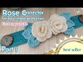 CROCHET : Rose Connector For Your Mask Protection | Konektor Masker Rajut Bunga Mawar Part 1