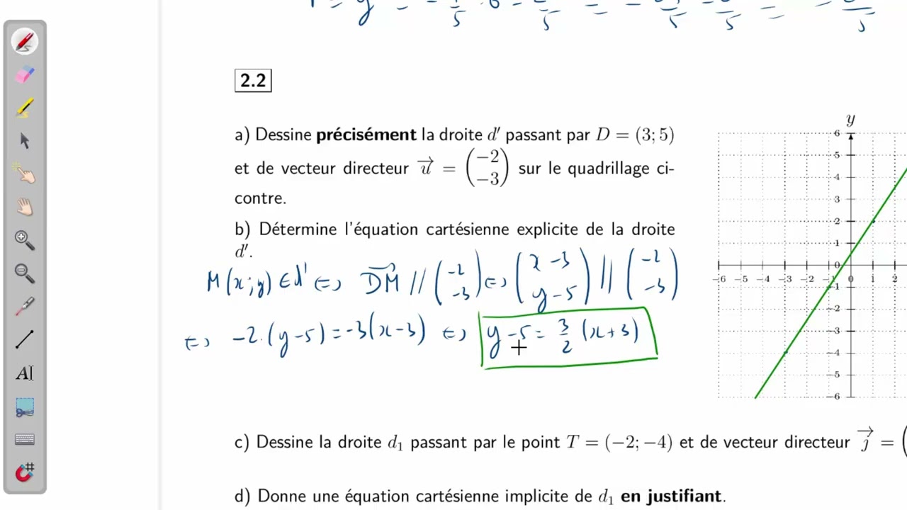 GeoPlaI62026 02 12 Q2 2 : Déterminer une équation cartésienne explicite