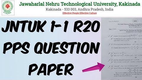 JNTUK 1-1 R20 PPS Exam Question paper//JNTUK 1-1 R20 Question Paper pattern//M1 Imp Questions