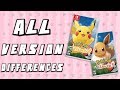 All Version Differences in Pokemon Let's Go Pikachu & Eevee